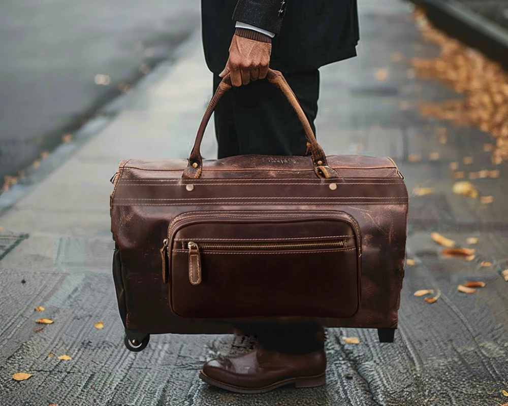 carry on leather bag